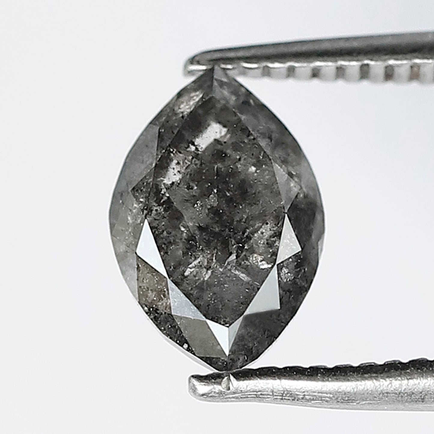 Natural 1.38 CT Marquise cut Loose Earth Mined Diamond, 8.20 mm Gray Black Salt and Pepper Diamond For Wedding Jewelry