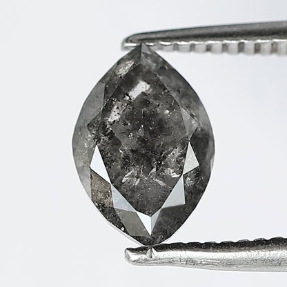 Natural 1.38 CT Marquise cut Loose Earth Mined Diamond, 8.20 mm Gray Black Salt and Pepper Diamond For Wedding Jewelry