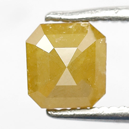 5.5 MM Emerald Shape Diamond Loose Natural 1.04 CT Yellow Color Diamond Ethically Sourced Salt and Pepper Rustic Diamond