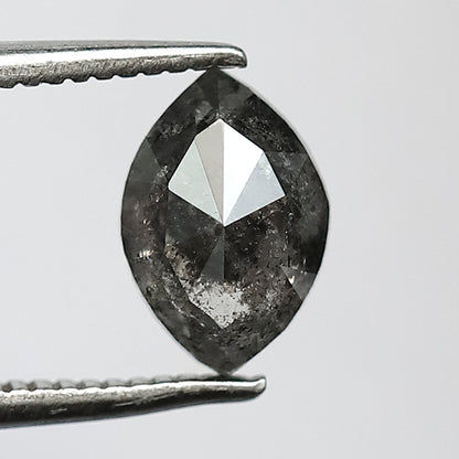 Natural 1.38 CT Marquise cut Loose Earth Mined Diamond, 8.20 mm Gray Black Salt and Pepper Diamond For Wedding Jewelry