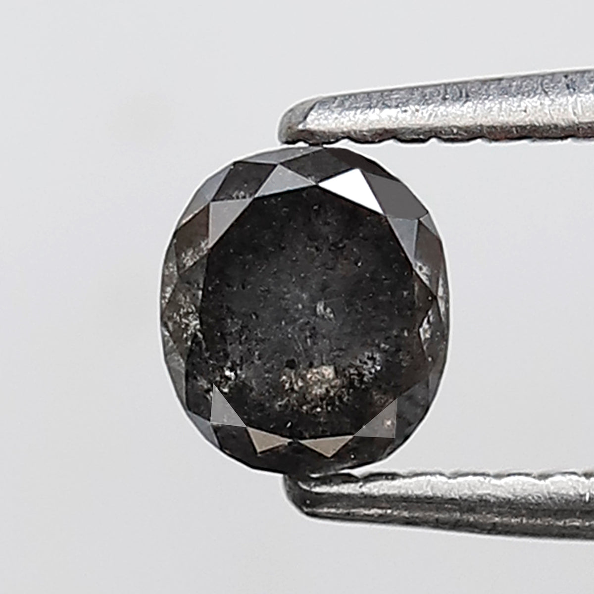 Natural Oval Shape 0.54 CT Loose Diamond, 4.70 x 4.30 mm Gray Black Salt and Pepper Conflict Free Diamond