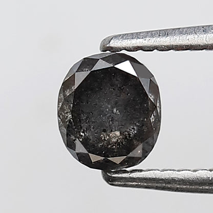 Natural Oval Shape 0.54 CT Loose Diamond, 4.70 x 4.30 mm Gray Black Salt and Pepper Conflict Free Diamond