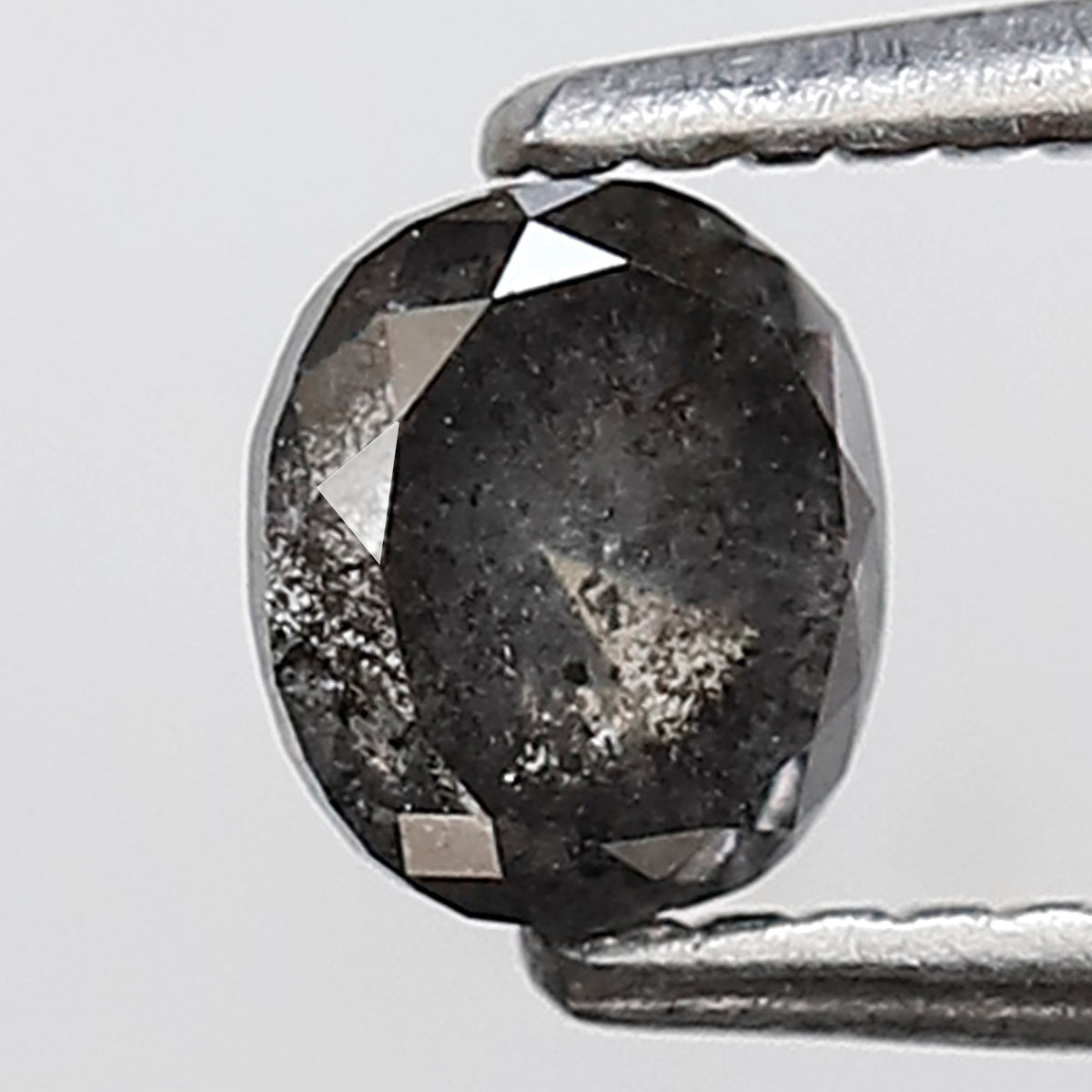 Natural Oval Shape 0.54 CT Loose Diamond, 4.70 x 4.30 mm Gray Black Salt and Pepper Conflict Free Diamond