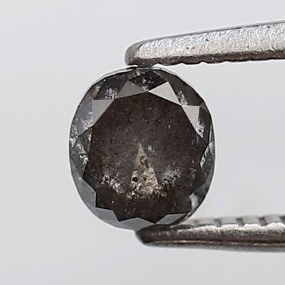 Natural Oval Shape 0.54 CT Loose Diamond, 4.70 x 4.30 mm Gray Black Salt and Pepper Conflict Free Diamond
