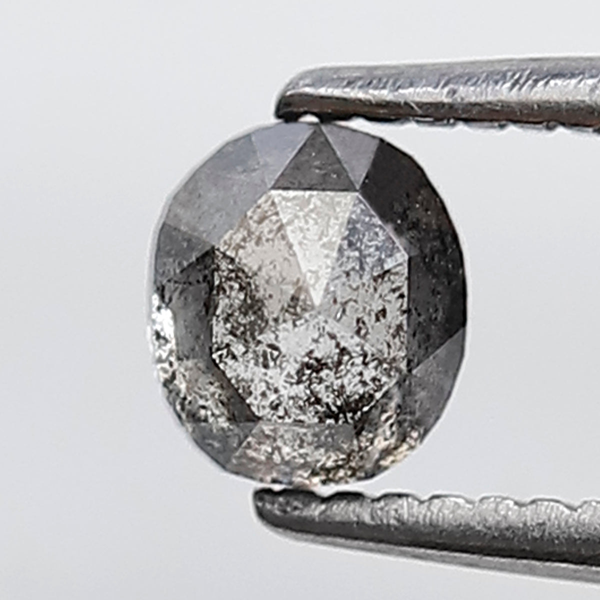 Natural Oval Shape 0.54 CT Loose Diamond, 4.70 x 4.30 mm Gray Black Salt and Pepper Conflict Free Diamond