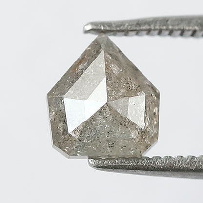 1.29 CT Grayish Shield Cut Loose Natural Salt and Pepper Diamond For Making Custom Ring and Jewelry