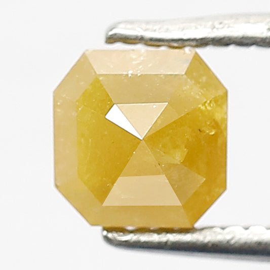 5 MM Emerald Shape 0.84 CT Rustic Loose Natural Yellow Color Diamond Ethically Sourced Salt and Pepper Diamond Engagement Ring