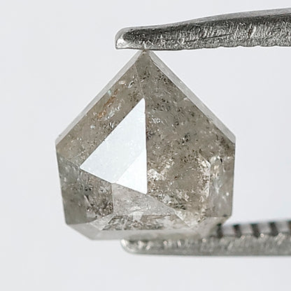 1.29 CT Grayish Shield Cut Loose Natural Salt and Pepper Diamond For Making Custom Ring and Jewelry