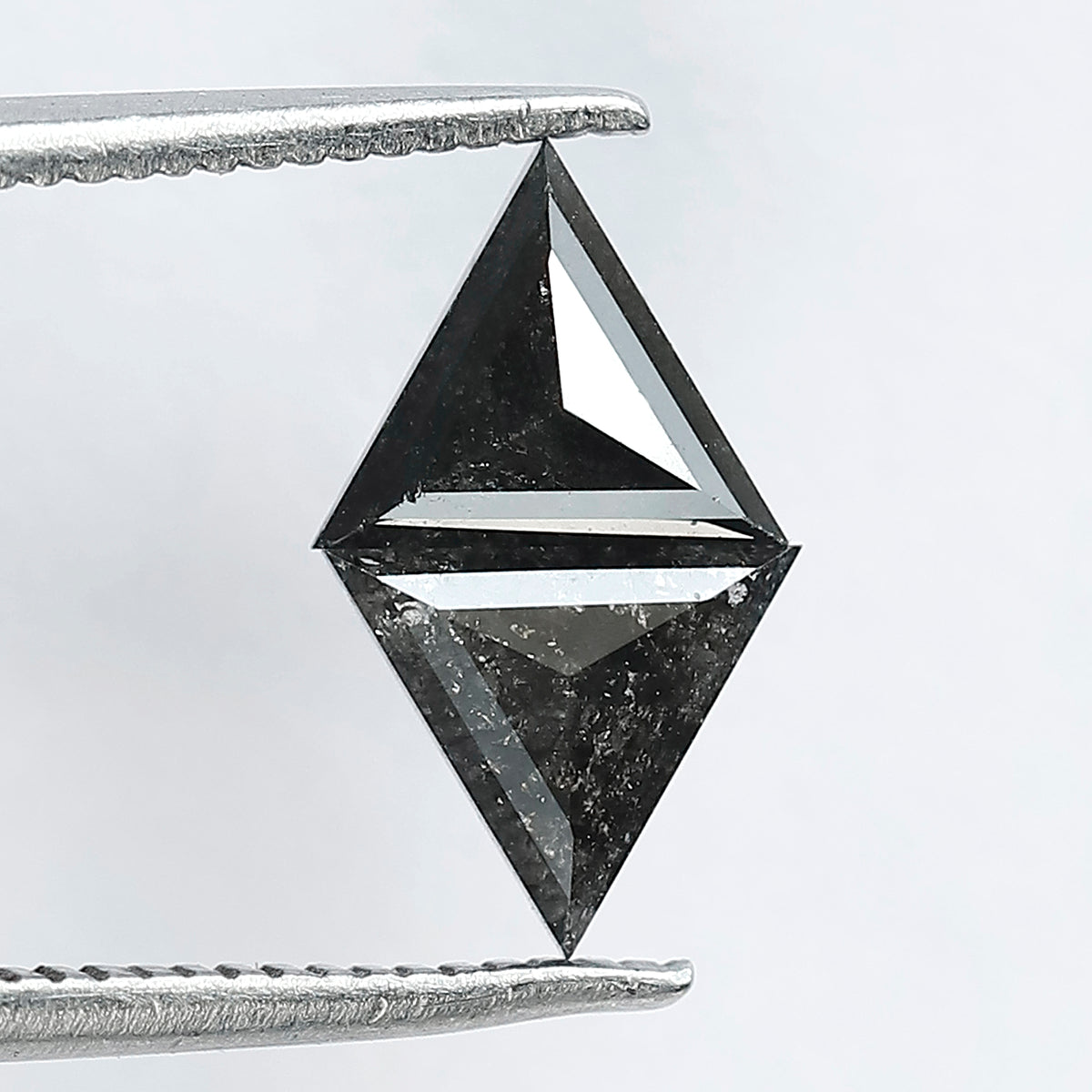 0.92 CT Triangle Cut Salt and Pepper Diamond Pair | Natural Gray Black Loose Diamonds | Conflict Free Matching Stones for Stud Earrings