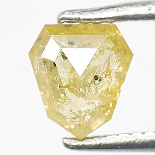 0.78 CT Unique Geometric Shape Diamond Natural Fancy Yellow color Diamond 5.8 MM Loose Natural Rustic Salt and Pepper Diamond