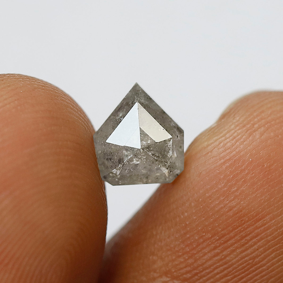 1.29 CT Grayish Shield Cut Loose Natural Salt and Pepper Diamond For Making Custom Ring and Jewelry