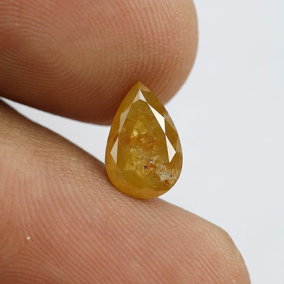 1.53 CT Pear Shape Loose Diamond, Natural Yellowish Red color Earth Mined Diamond For Wedding Ring