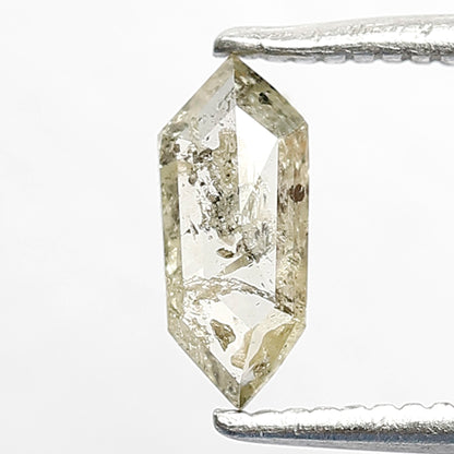 0.39 CT Loose Natural Rustic Fancy Greenish Color Diamond 7.8 MM Unique Geometric Shape Salt and Pepper Diamond Engagement Ring