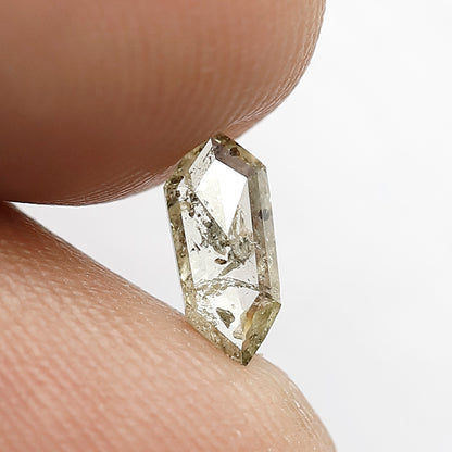 0.39 CT Loose Natural Rustic Fancy Greenish Color Diamond 7.8 MM Unique Geometric Shape Salt and Pepper Diamond Engagement Ring