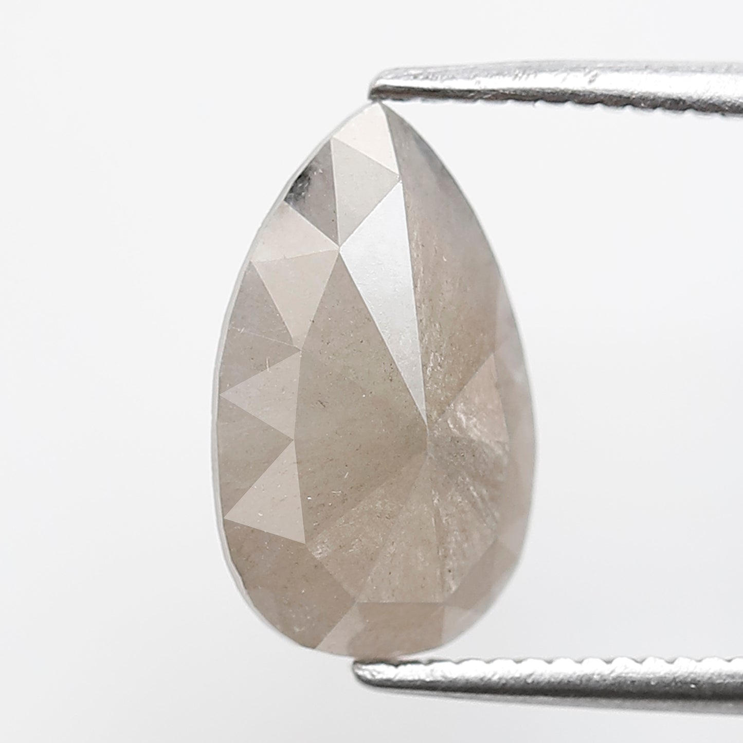 1.93 CT Elongated Grayish Pear Loose Diamond, 11.80 mm Natural Ethical Salt and Pepper Diamond For Wedding Ring and Jewelry