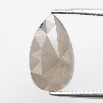 1.93 CT Elongated Grayish Pear Loose Diamond, 11.80 mm Natural Ethical Salt and Pepper Diamond For Wedding Ring and Jewelry