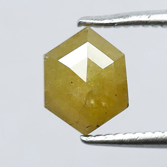 Natural 1.11 CT Hexagon Conflict Free Diamond, Loose Yellowish Rustic Ethically Sourced Diamond