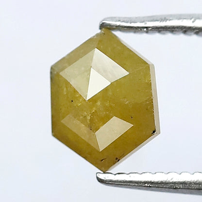 Natural 1.11 CT Hexagon Conflict Free Diamond, Loose Yellowish Rustic Ethically Sourced Diamond