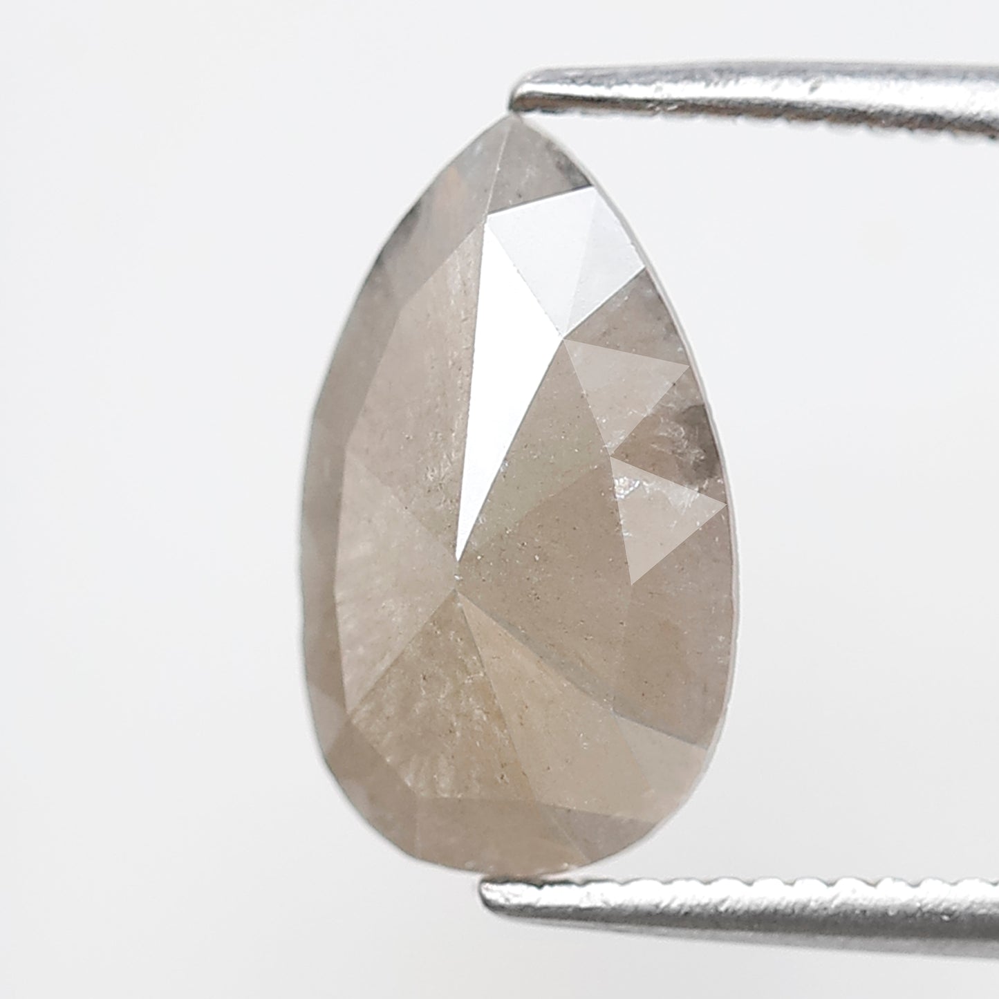 1.93 CT Elongated Grayish Pear Loose Diamond, 11.80 mm Natural Ethical Salt and Pepper Diamond For Wedding Ring and Jewelry