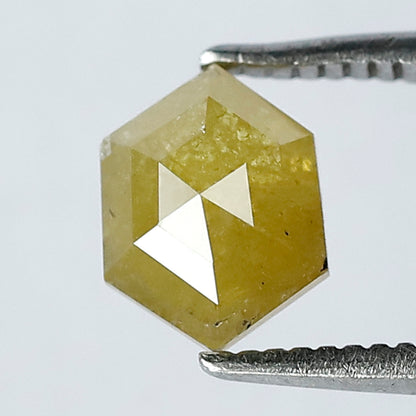 Natural 1.11 CT Hexagon Conflict Free Diamond, Loose Yellowish Rustic Ethically Sourced Diamond