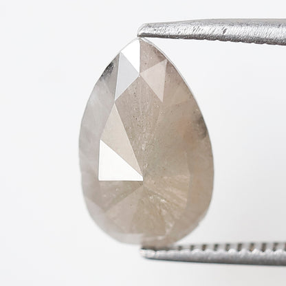 1.93 CT Elongated Grayish Pear Loose Diamond, 11.80 mm Natural Ethical Salt and Pepper Diamond For Wedding Ring and Jewelry