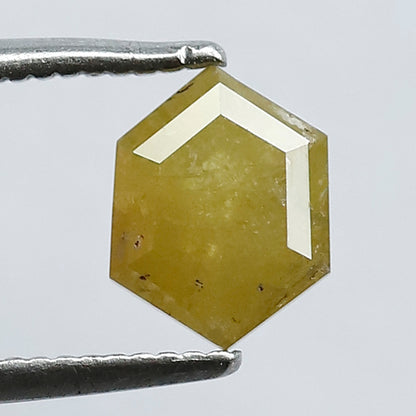 Natural 1.11 CT Hexagon Conflict Free Diamond, Loose Yellowish Rustic Ethically Sourced Diamond