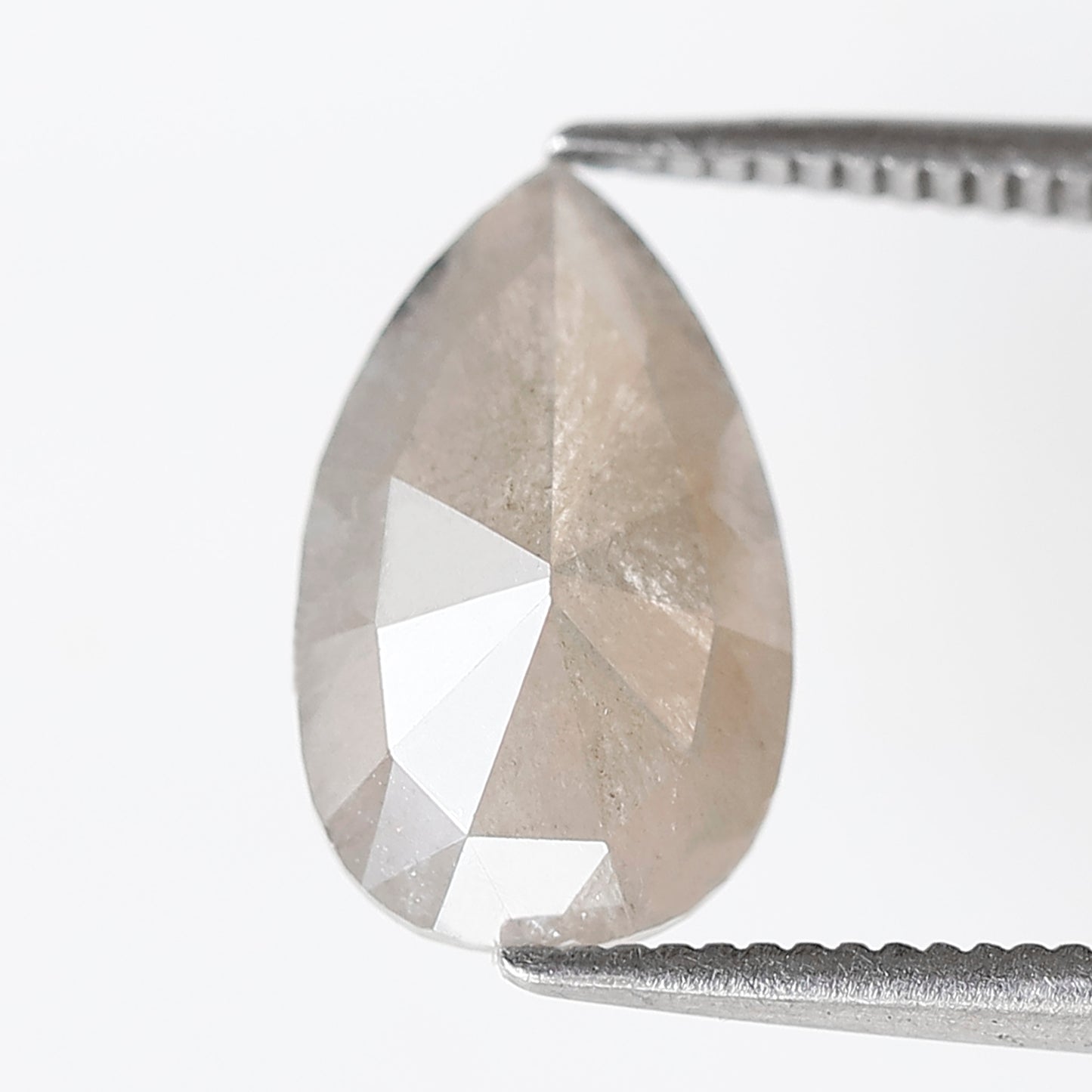 1.93 CT Elongated Grayish Pear Loose Diamond, 11.80 mm Natural Ethical Salt and Pepper Diamond For Wedding Ring and Jewelry