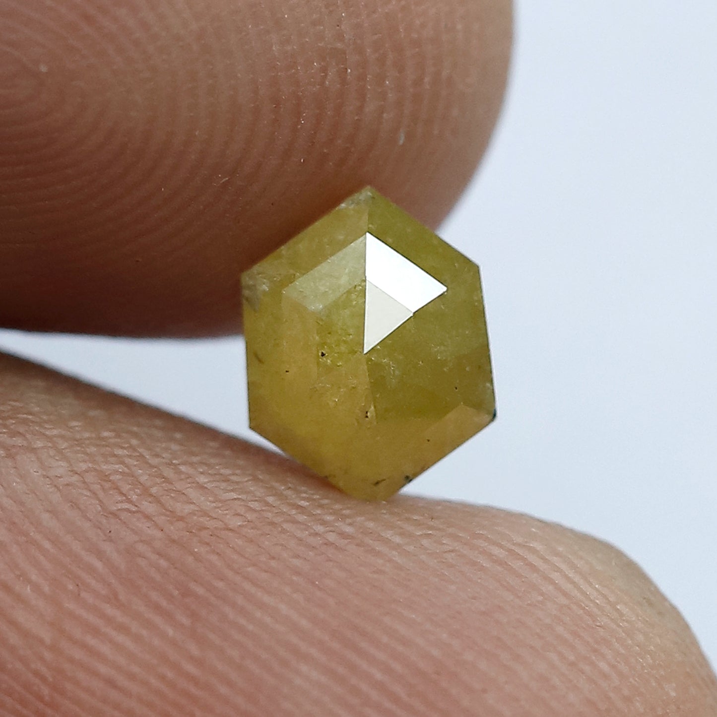 Natural 1.11 CT Hexagon Conflict Free Diamond, Loose Yellowish Rustic Ethically Sourced Diamond