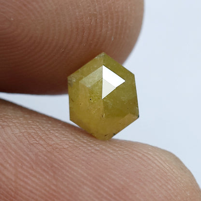 Natural 1.11 CT Hexagon Conflict Free Diamond, Loose Yellowish Rustic Ethically Sourced Diamond