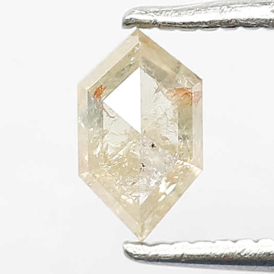 0.49 CT Fancy Light Yellow Color Diamond Unique Geometric Shape 6.5 MM Earth Mined Rustic Salt and Pepper Diamond Vintage Jewelry