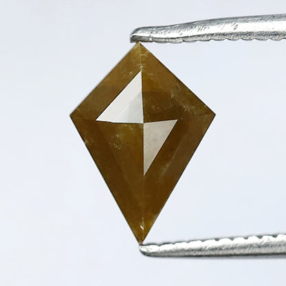0.91 CT Kite Rustic Diamond 9 MM Natural Greenish Loose Diamond For Wedding Band & Ring
