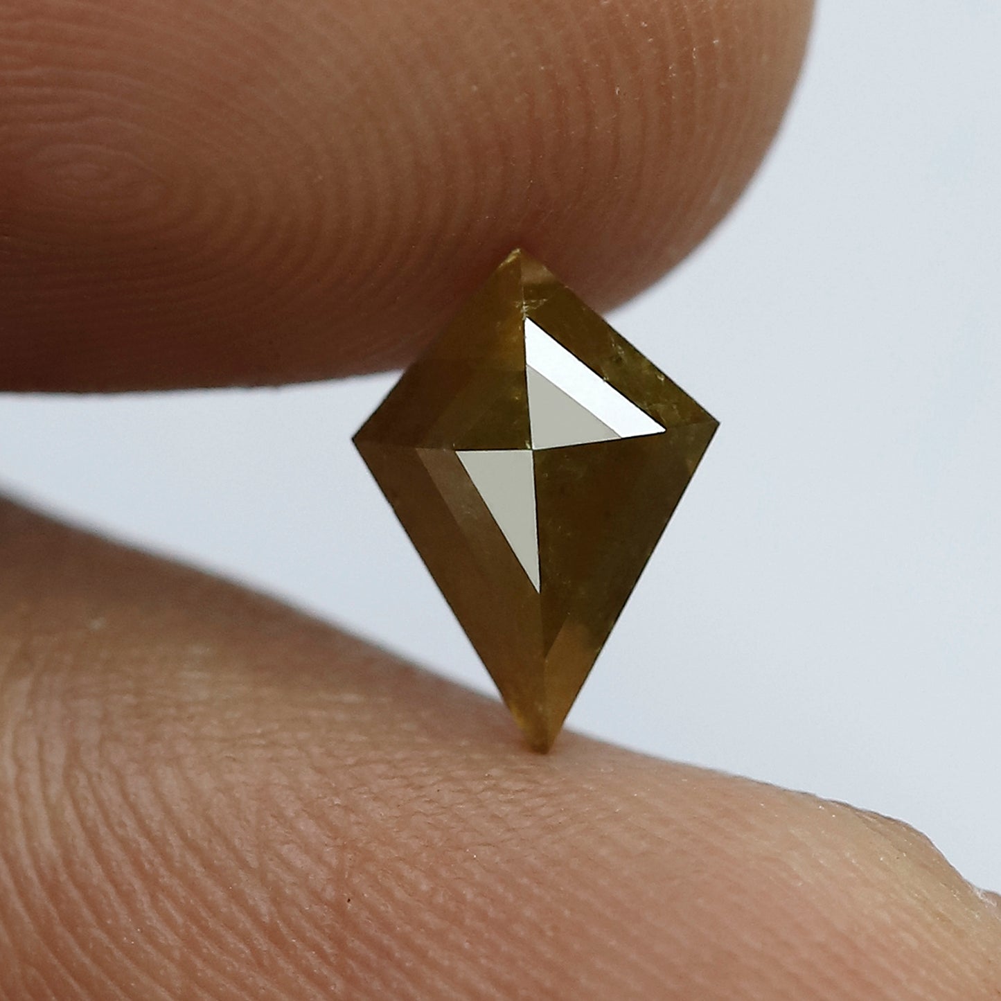 0.91 CT Kite Rustic Diamond 9 MM Natural Greenish Loose Diamond For Wedding Band & Ring