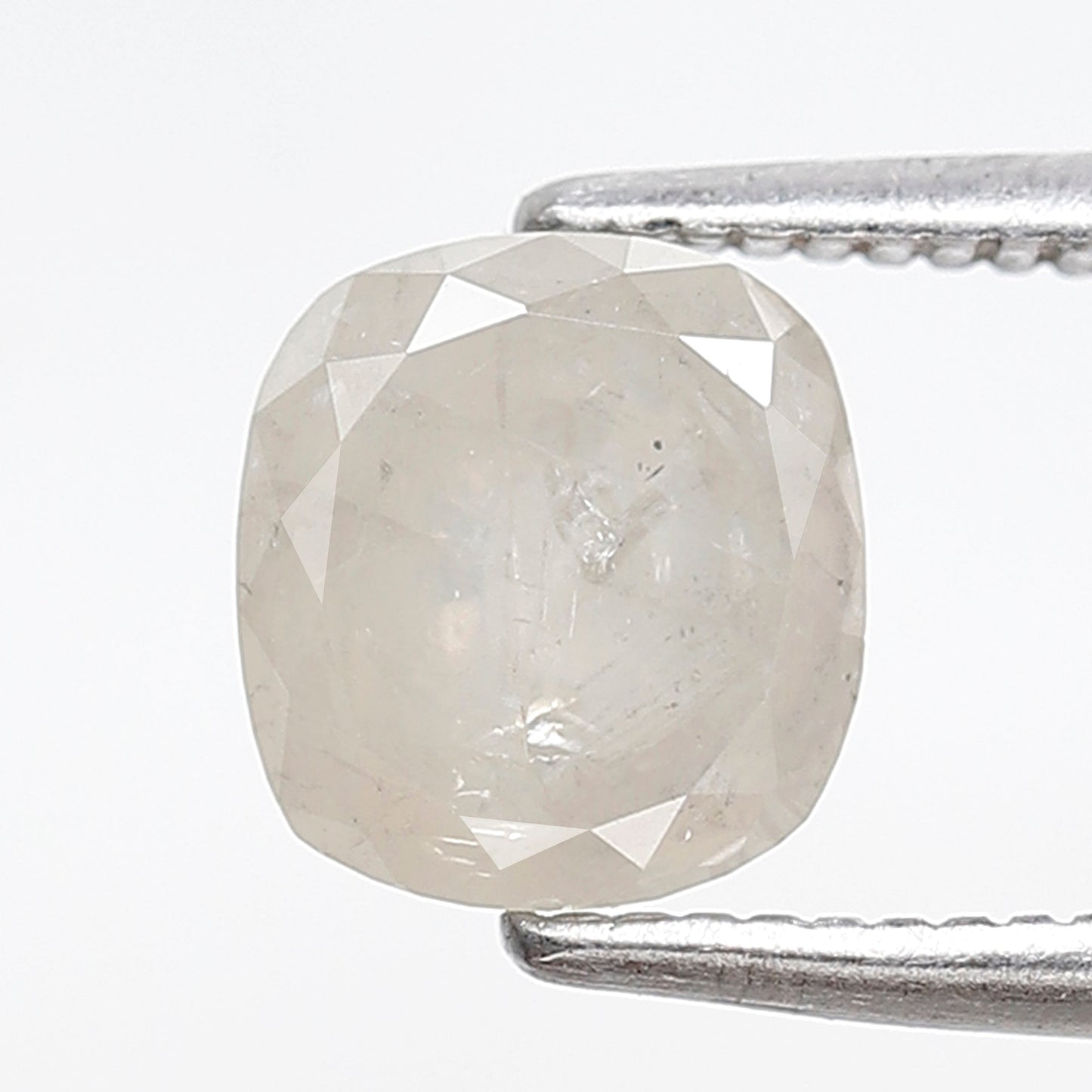1.50 CT Cushion Salt and Pepper Diamond, Misty White Loose Natural Diamond 6.80 x 6.30 mm, Earth Mined Jewelry Stone