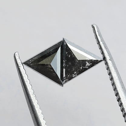 0.67 CT Matching Triangle Cut Diamonds | Natural Gray Black Salt and Pepper Loose Diamond Pair for Jewelry Making