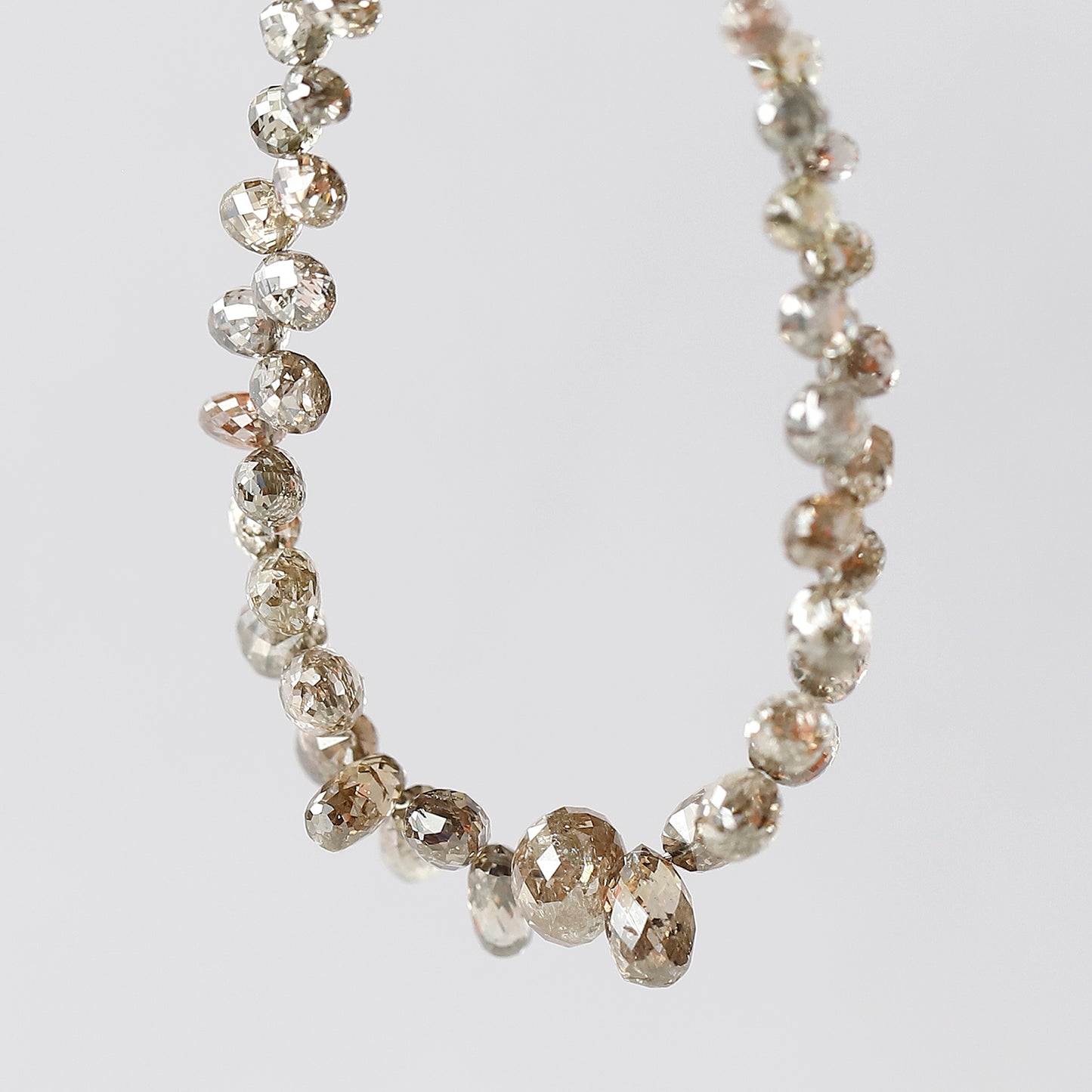 2.5 MM to 5 MM Mix Lot of Champagne Color Vs to Si Clarity 12.25 CT Ethically Sourced Loose Natural Briolette Shape Diamond For Necklace