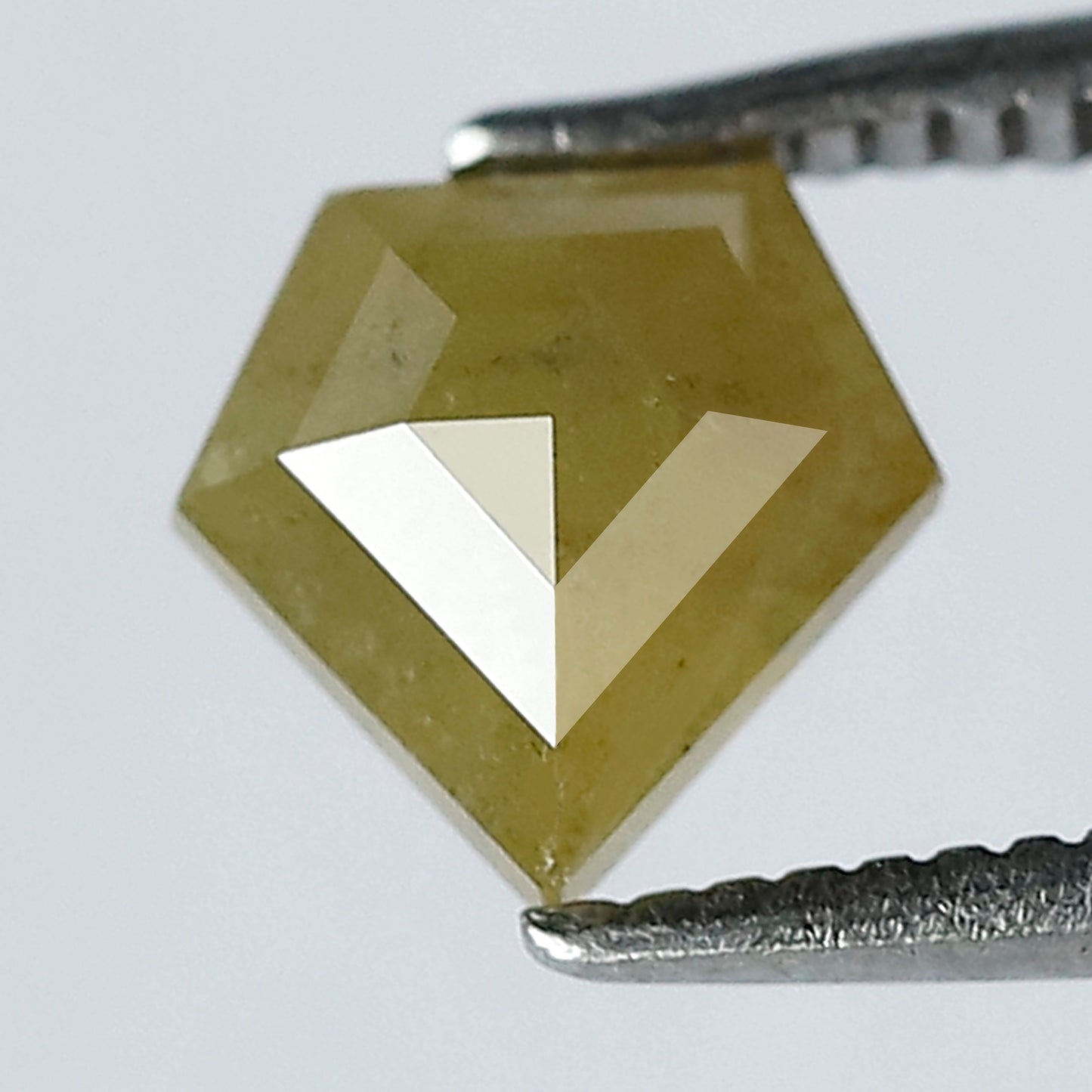 1.02 CT Pentagon Shape Rustic Diamond, 6.50 MM Natural Greenish Loose Ethically Sourced Diamond