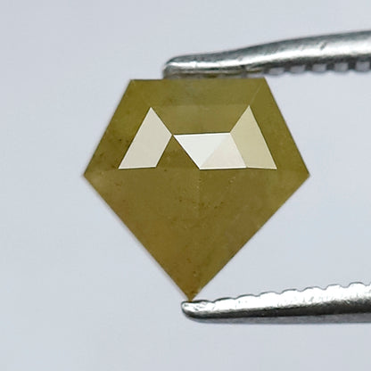 1.02 CT Pentagon Shape Rustic Diamond, 6.50 MM Natural Greenish Loose Ethically Sourced Diamond