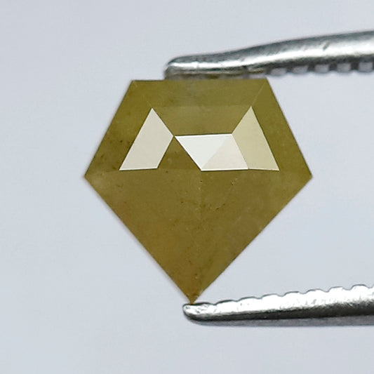 1.02 CT Pentagon Shape Rustic Diamond, 6.50 MM Natural Greenish Loose Ethically Sourced Diamond