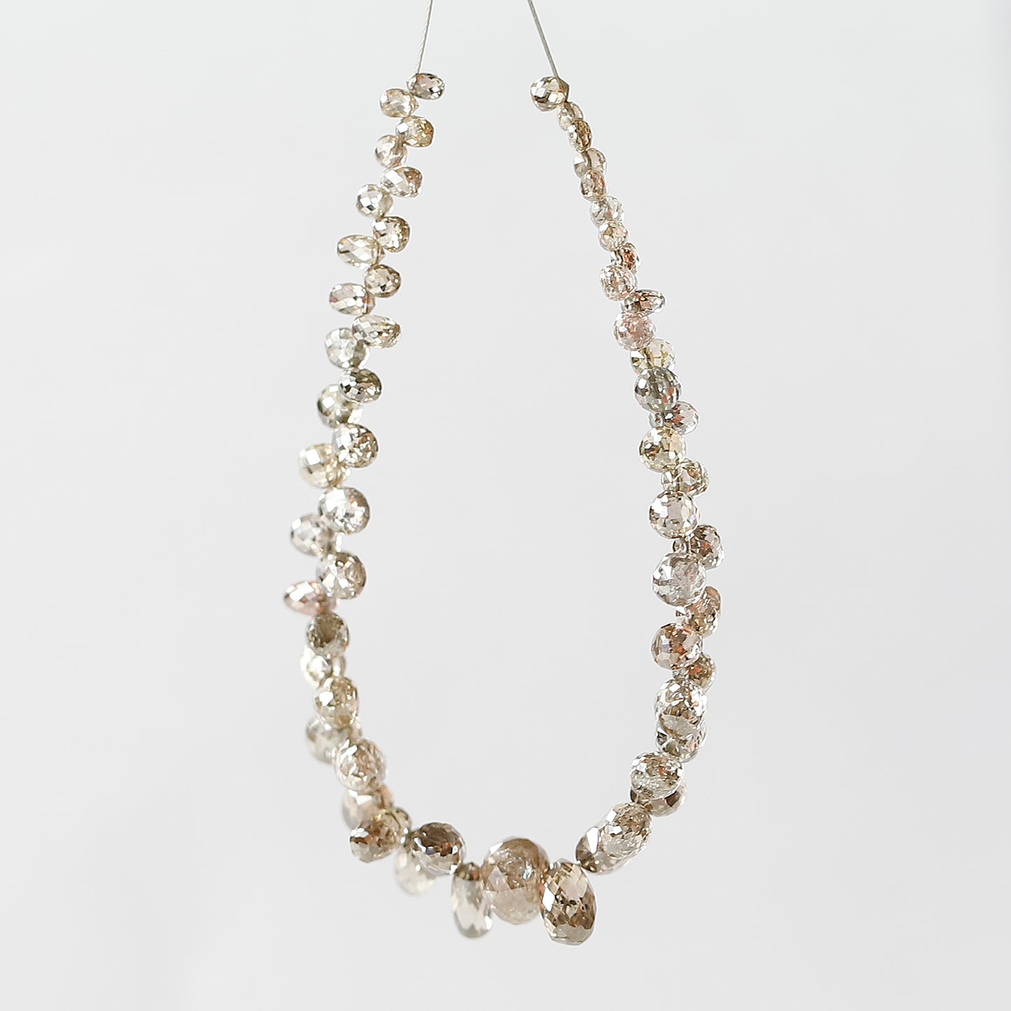 2.5 MM to 5 MM Mix Lot of Champagne Color Vs to Si Clarity 12.25 CT Ethically Sourced Loose Natural Briolette Shape Diamond For Necklace