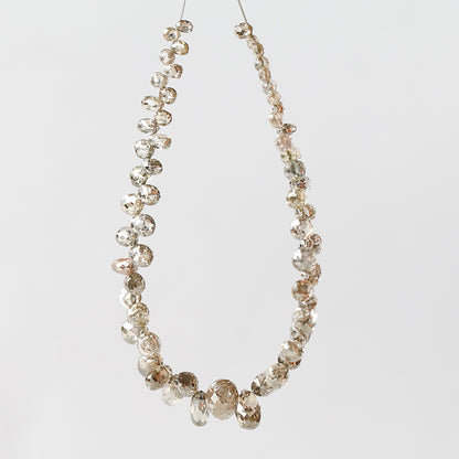 2.5 MM to 5 MM Mix Lot of Champagne Color Vs to Si Clarity 12.25 CT Ethically Sourced Loose Natural Briolette Shape Diamond For Necklace