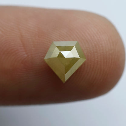 1.02 CT Pentagon Shape Rustic Diamond, 6.50 MM Natural Greenish Loose Ethically Sourced Diamond