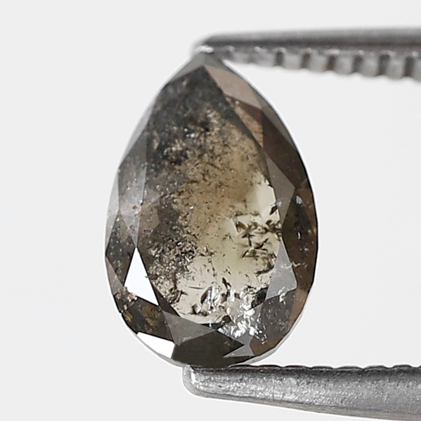 Pear Shape 0.89 CT Salt and Pepper Diamond, Natural Gray Black Loose Diamond, Conflict Free Unique Jewelry Stone