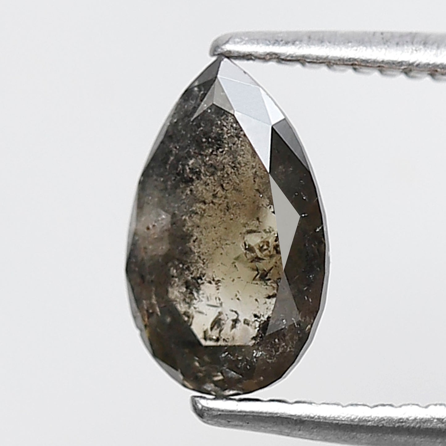 Pear Shape 0.89 CT Salt and Pepper Diamond, Natural Gray Black Loose Diamond, Conflict Free Unique Jewelry Stone