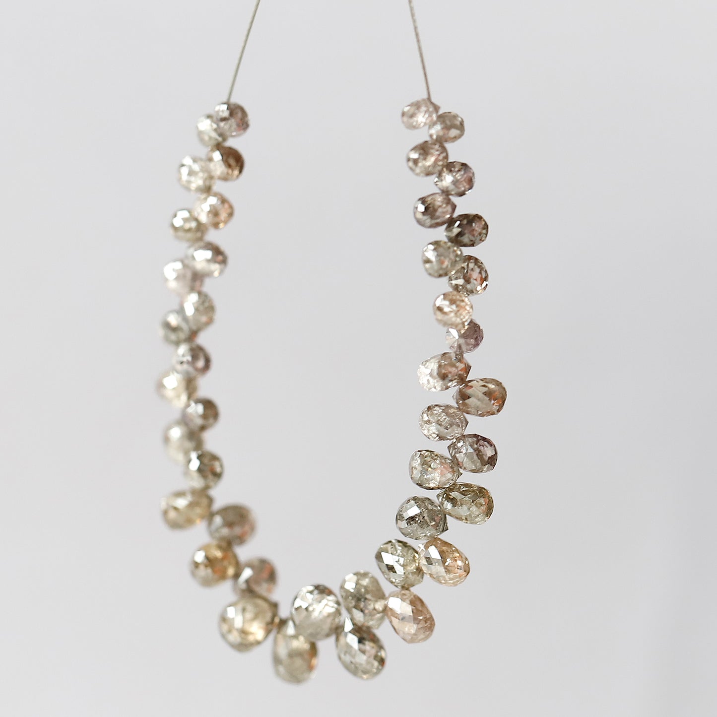 8.40 CT Earth Mined Briolette Shape Diamond Loose Natural  2.5 to 5MM Fancy Dark Brown Color Mix Lot Of Drilled Faceted Diamond For Necklace