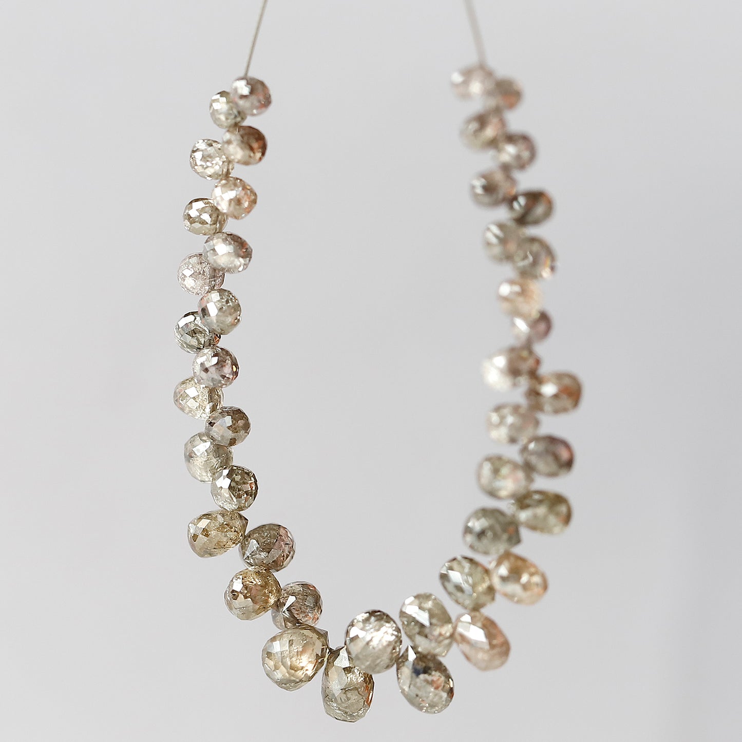 8.40 CT Earth Mined Briolette Shape Diamond Loose Natural  2.5 to 5MM Fancy Dark Brown Color Mix Lot Of Drilled Faceted Diamond For Necklace
