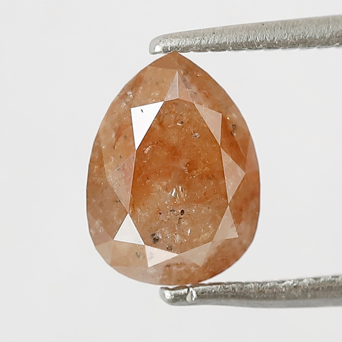 1.59 CT Pear Shape Rustic Diamond | Natural Peach Reddish Earth Mined Loose Diamond for Wedding Ring