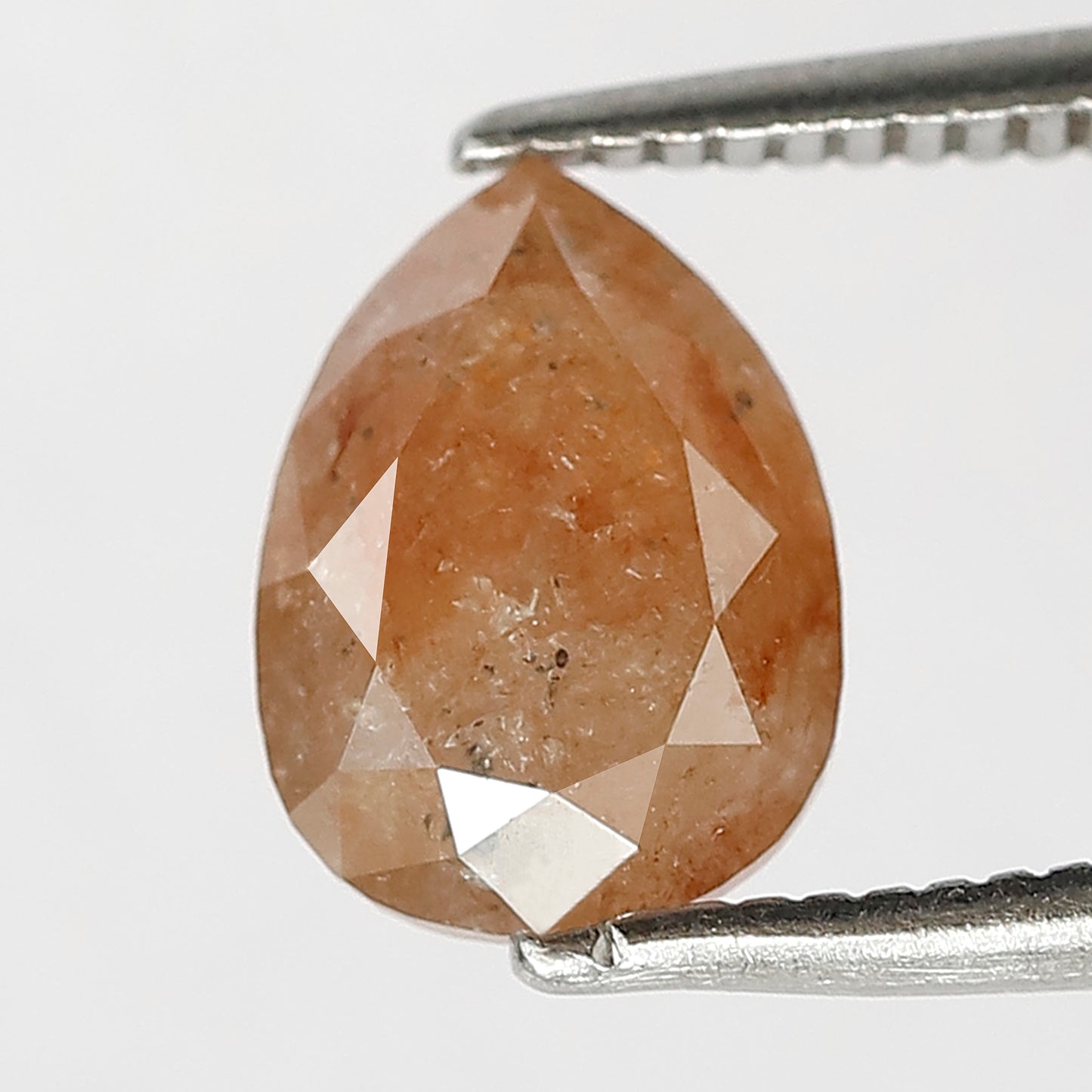 1.59 CT Pear Shape Rustic Diamond | Natural Peach Reddish Earth Mined Loose Diamond for Wedding Ring
