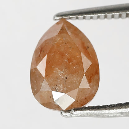 1.59 CT Pear Shape Rustic Diamond | Natural Peach Reddish Earth Mined Loose Diamond for Wedding Ring