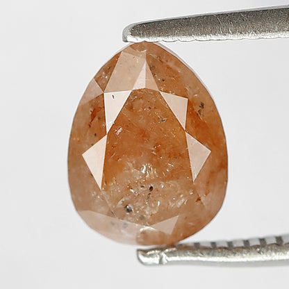 1.59 CT Pear Shape Rustic Diamond | Natural Peach Reddish Earth Mined Loose Diamond for Wedding Ring