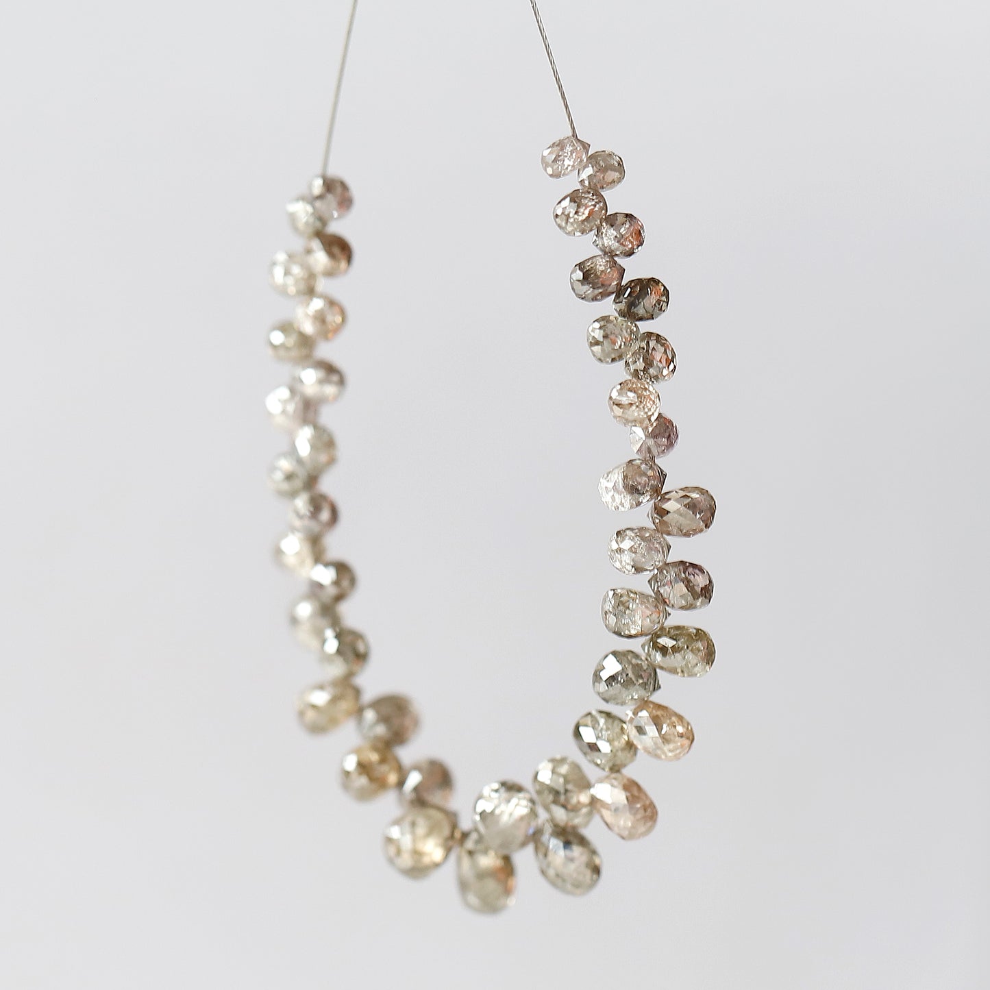 8.40 CT Earth Mined Briolette Shape Diamond Loose Natural  2.5 to 5MM Fancy Dark Brown Color Mix Lot Of Drilled Faceted Diamond For Necklace